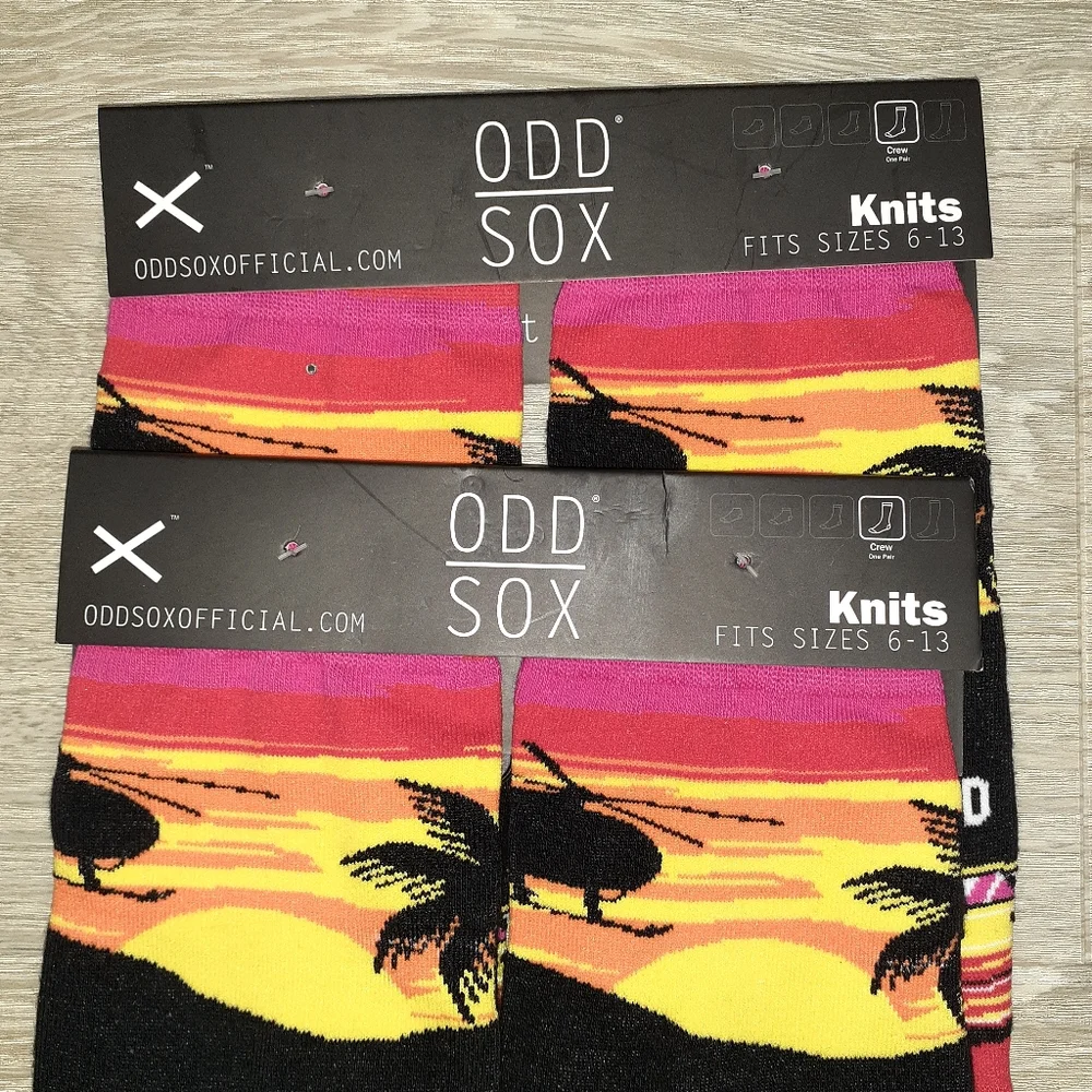 2 Pairs - Odd Sox Hollywood Hills Socks Size 6-13 New
